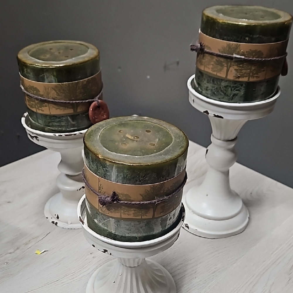 Elegant Farmhouse White Candle Holders(candles not included)